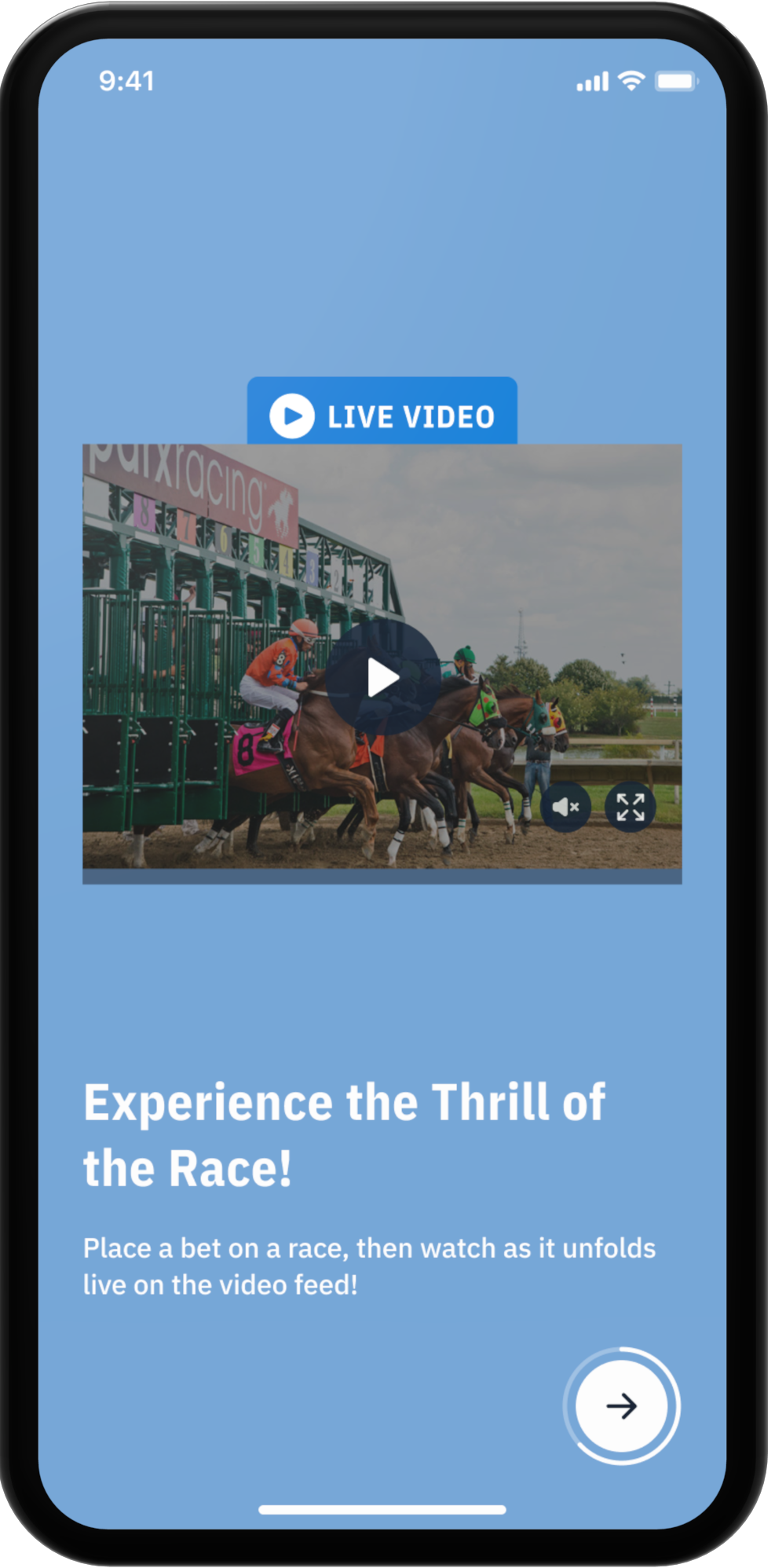 Mobile phone with live horse racing video